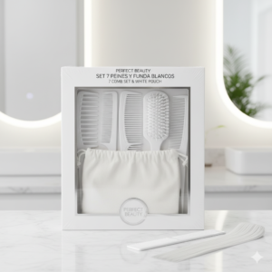 SET 7 PEINES Y FUNDA BLANCOS