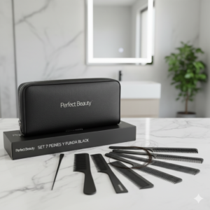 SET 7 PEINES Y FUNDA BLACK